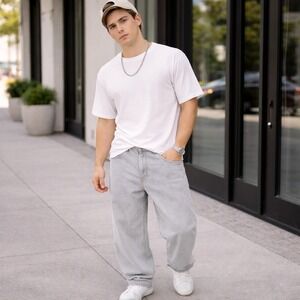 COS Mens Light Wash Relaxed Fit Carpenter Jeans Size 36R